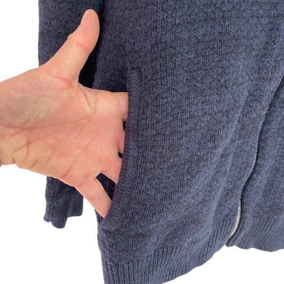 Rails Mens Jacket Size Large Blue Zipper Front Cotton Wool Knit Turtle Neck - Picture 3 of 9